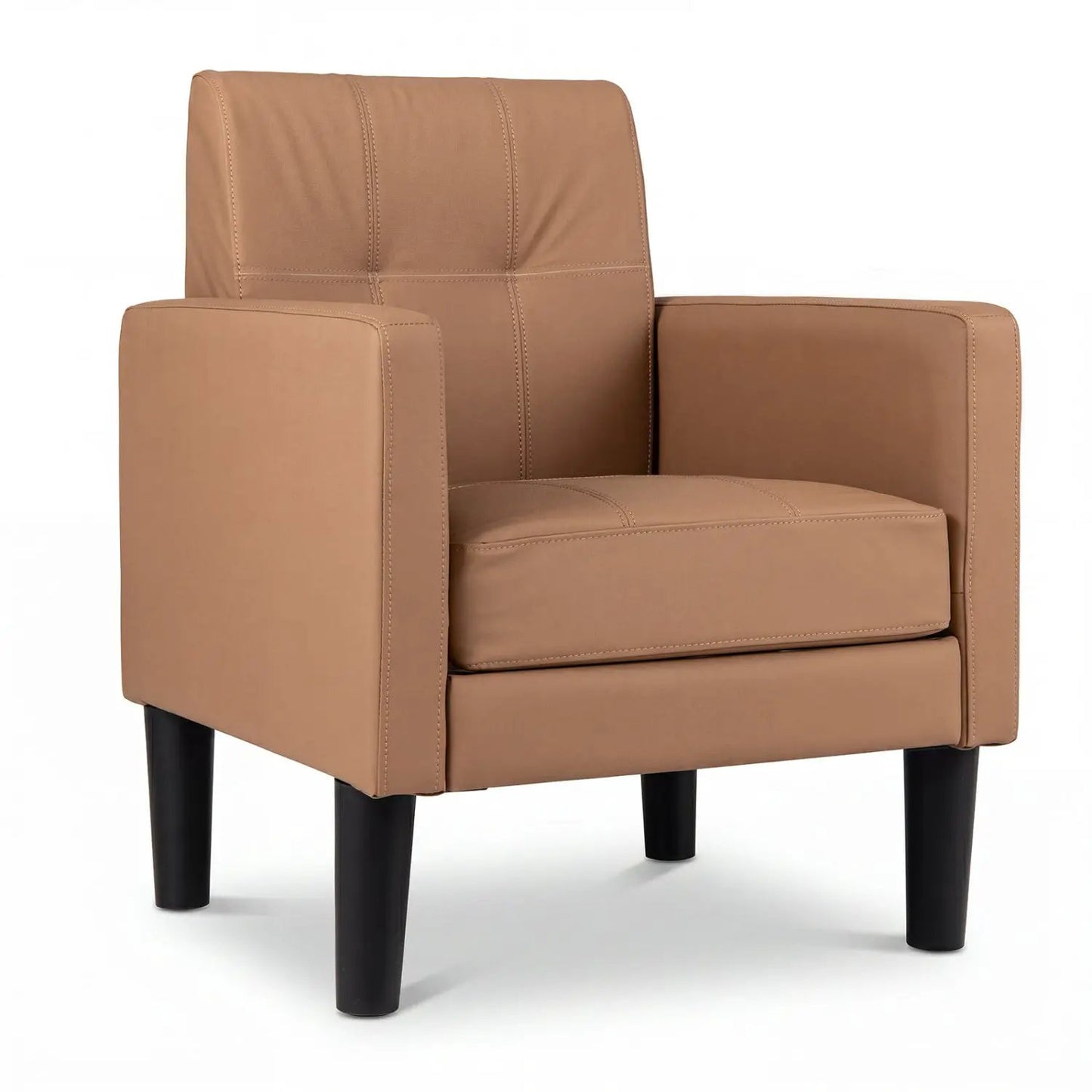 Modern Accent Chair Removable Cushion PU Leather
