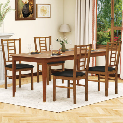 PU Leather Upholstered Wood Dining Chairs Set of 4