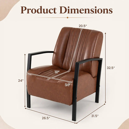 Upholstered Accent Chair with Padded Seat and Arm