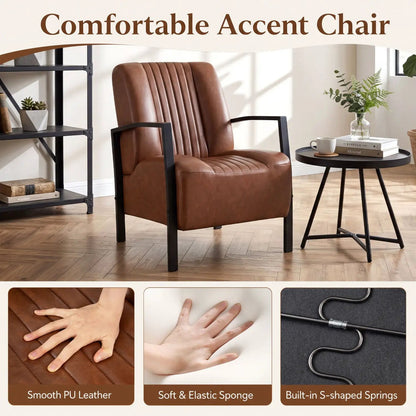 Upholstered Accent Chair with Padded Seat and Arm