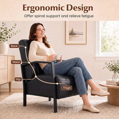 Upholstered Accent Chair with Padded Seat and Arm