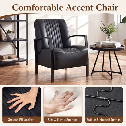 Upholstered Accent Chair with Padded Seat and Arm