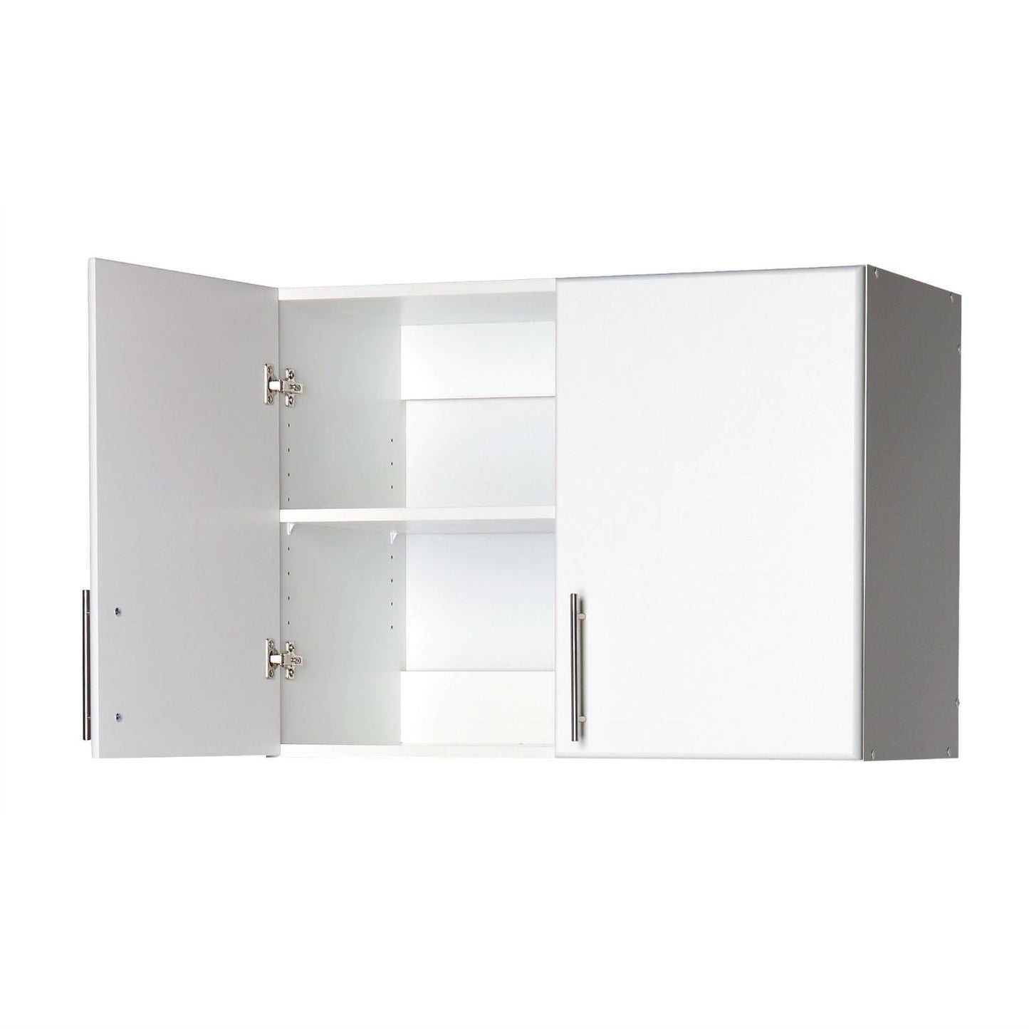 Armario de pared blanco con 2 puertas y estante ajustable