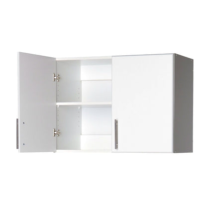 Armario de pared blanco con 2 puertas y estante ajustable