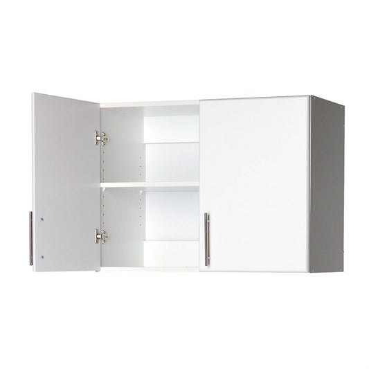 Armario de pared blanco con 2 puertas y estante ajustable