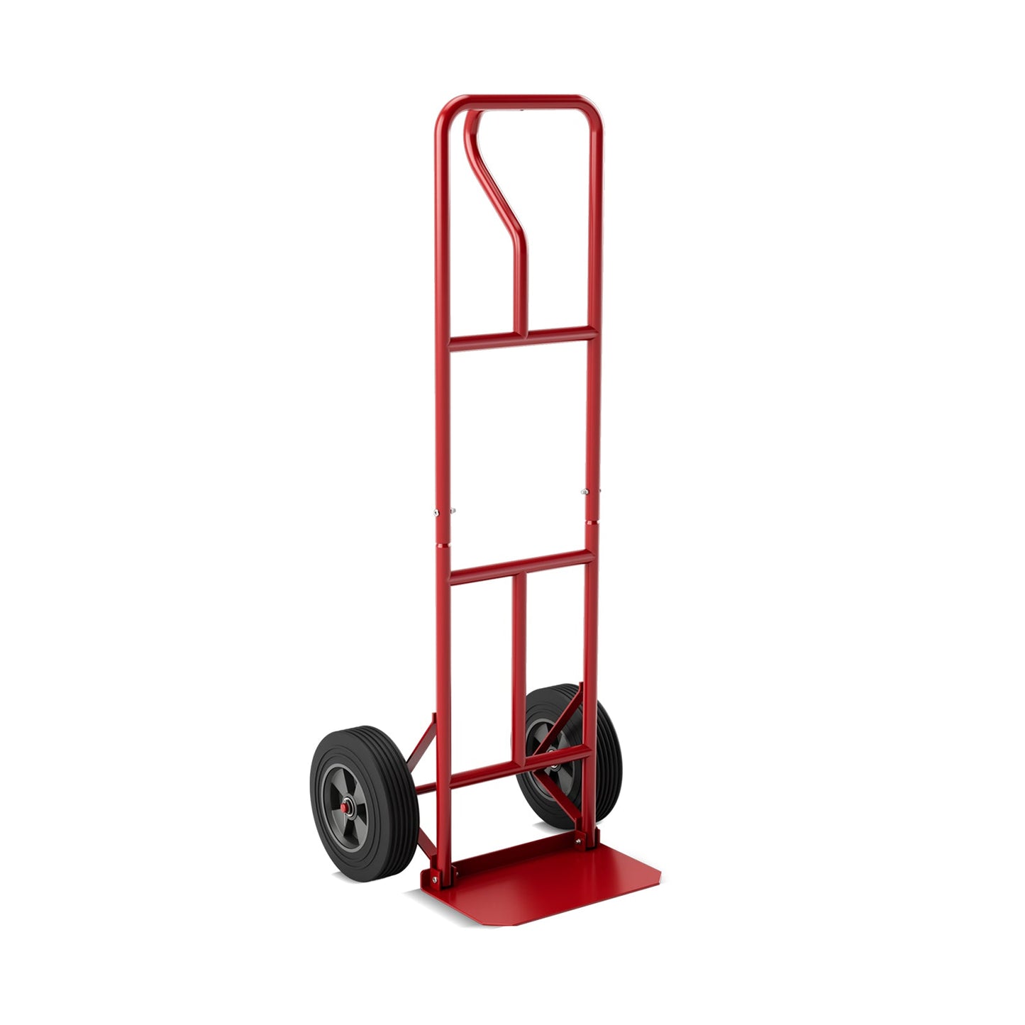 Diablito con mango en P y plataforma de carga plegable para almacén o garaje - Negro