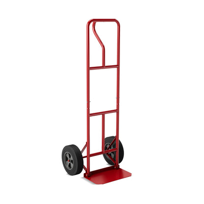 Diablito con mango en P y plataforma de carga plegable para almacén o garaje - Negro