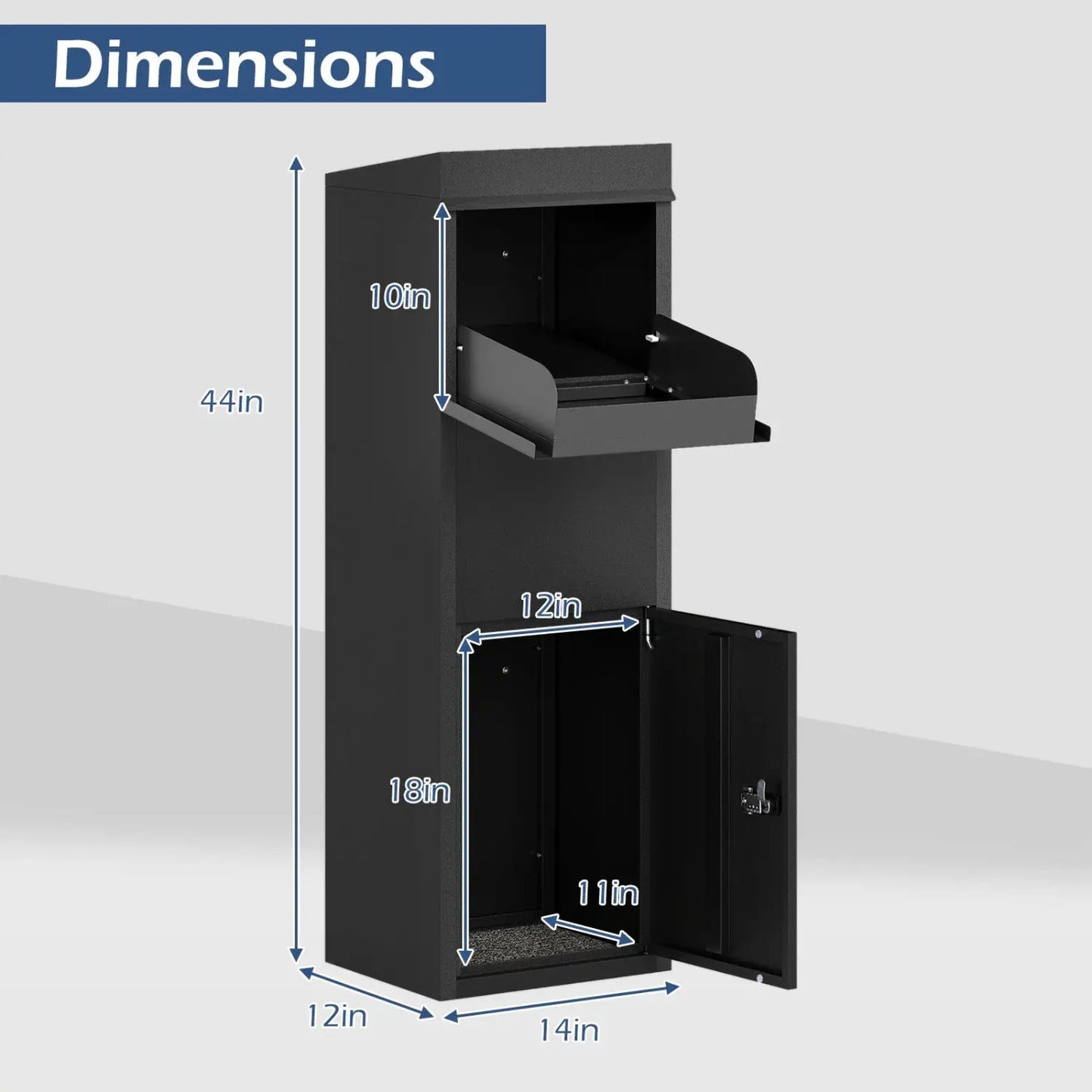 Outside Delivery Box With Anti Theft Baffle