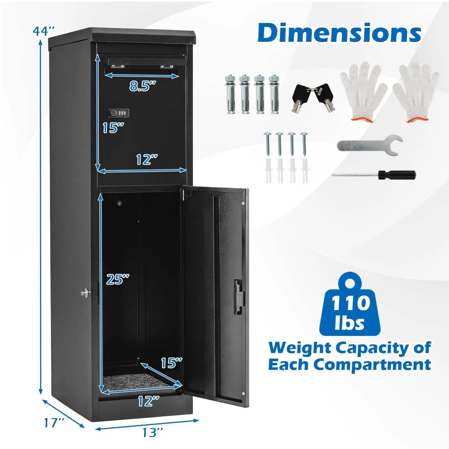 Outdoor Package Box with Lockable Coded Lock