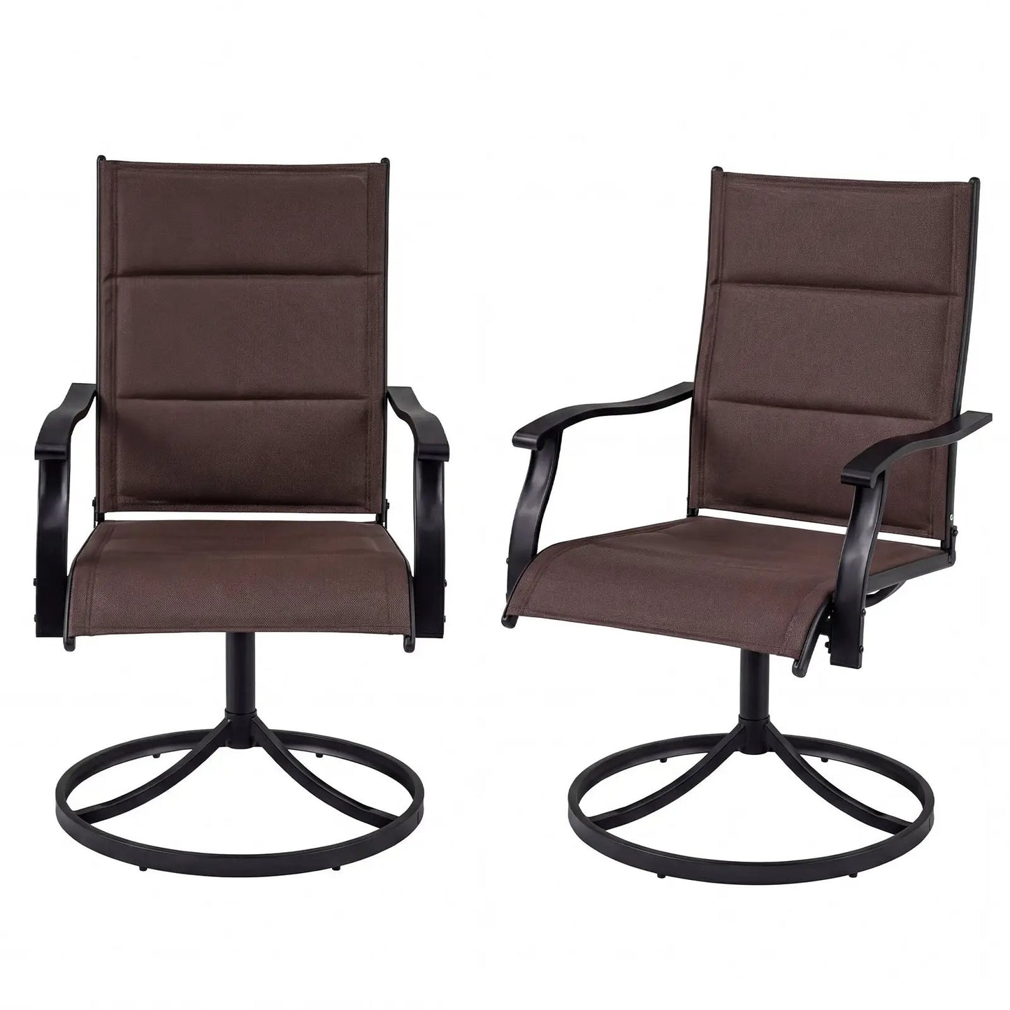 Padded Patio Swivel Chairs Set of Two Ergonomic