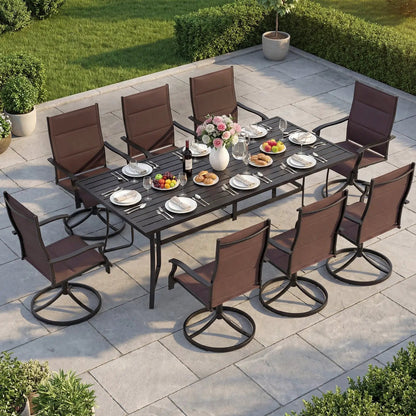 Padded Patio Swivel Chairs Set of Two Ergonomic