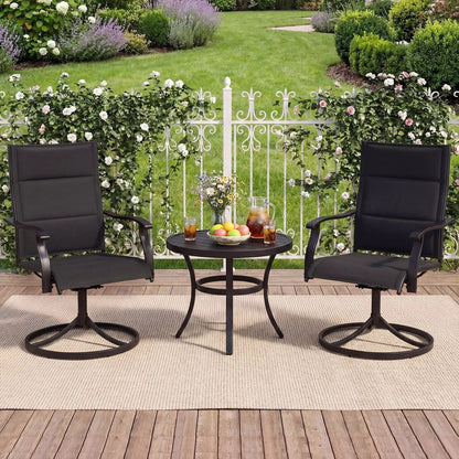 Padded Patio Swivel Chairs Set of Two Ergonomic