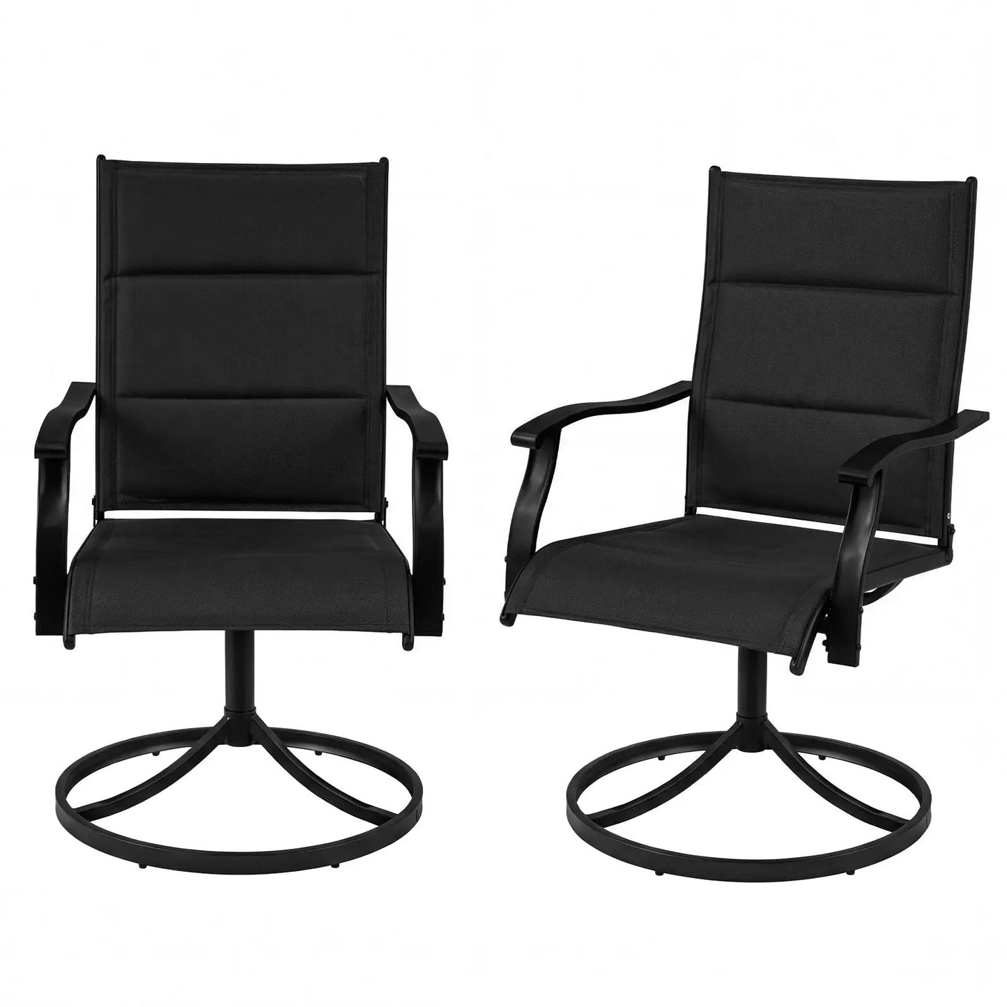 Padded Patio Swivel Chairs Set of Two Ergonomic
