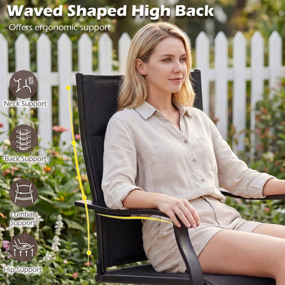 Padded Patio Swivel Chairs Set of Two Ergonomic