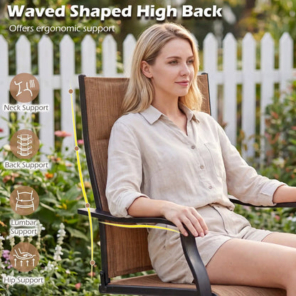 Swivel Patio Chairs Set of 2 With Padded Seats