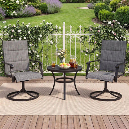 Swivel Patio Chairs Set of 2 With Padded Seats