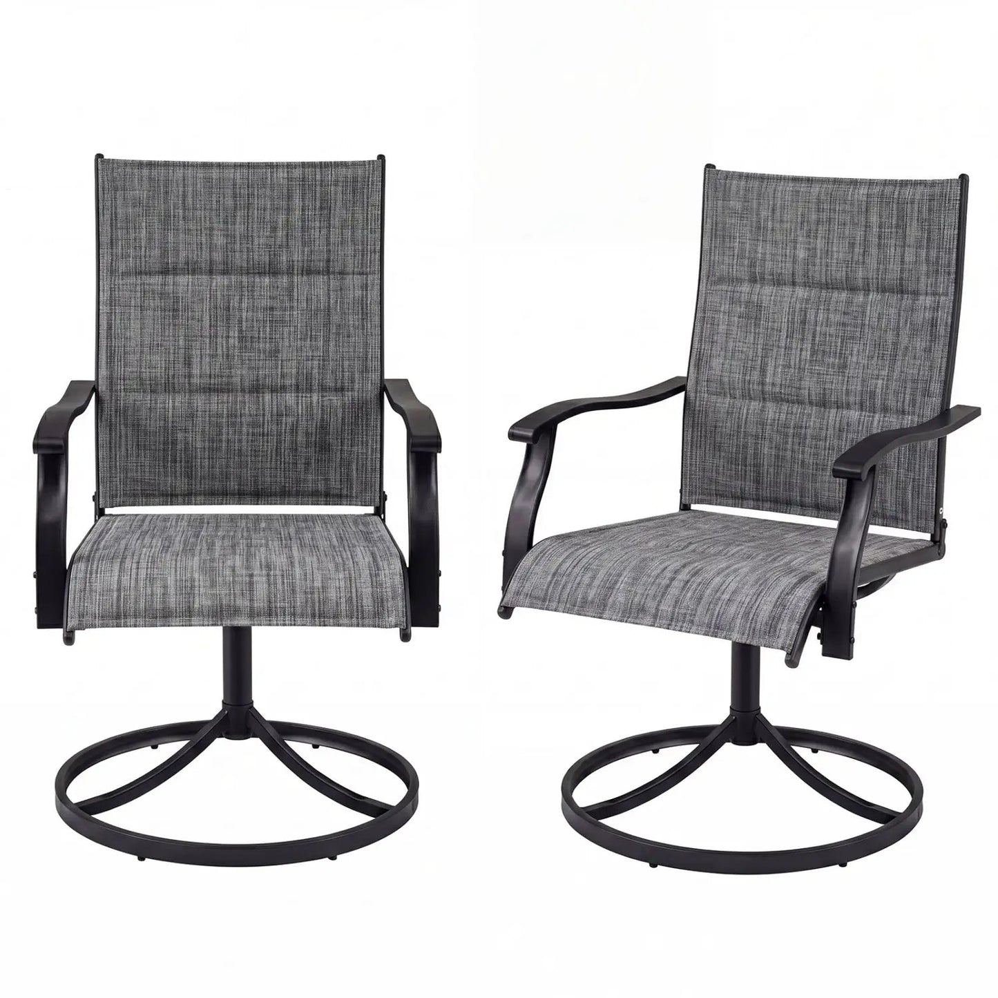 Swivel Patio Chairs Set of 2 With Padded Seats