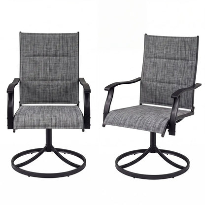 Swivel Patio Chairs Set of 2 With Padded Seats