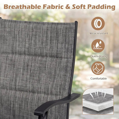 Swivel Patio Chairs Set of 2 With Padded Seats