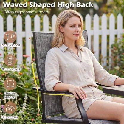 Swivel Patio Chairs Set of 2 With Padded Seats