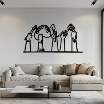 Paint Brushes Metal Wall Art – Creative Studio Decor for Artists and Art Lovers- KAF652 - Tampa Home & Garden Store