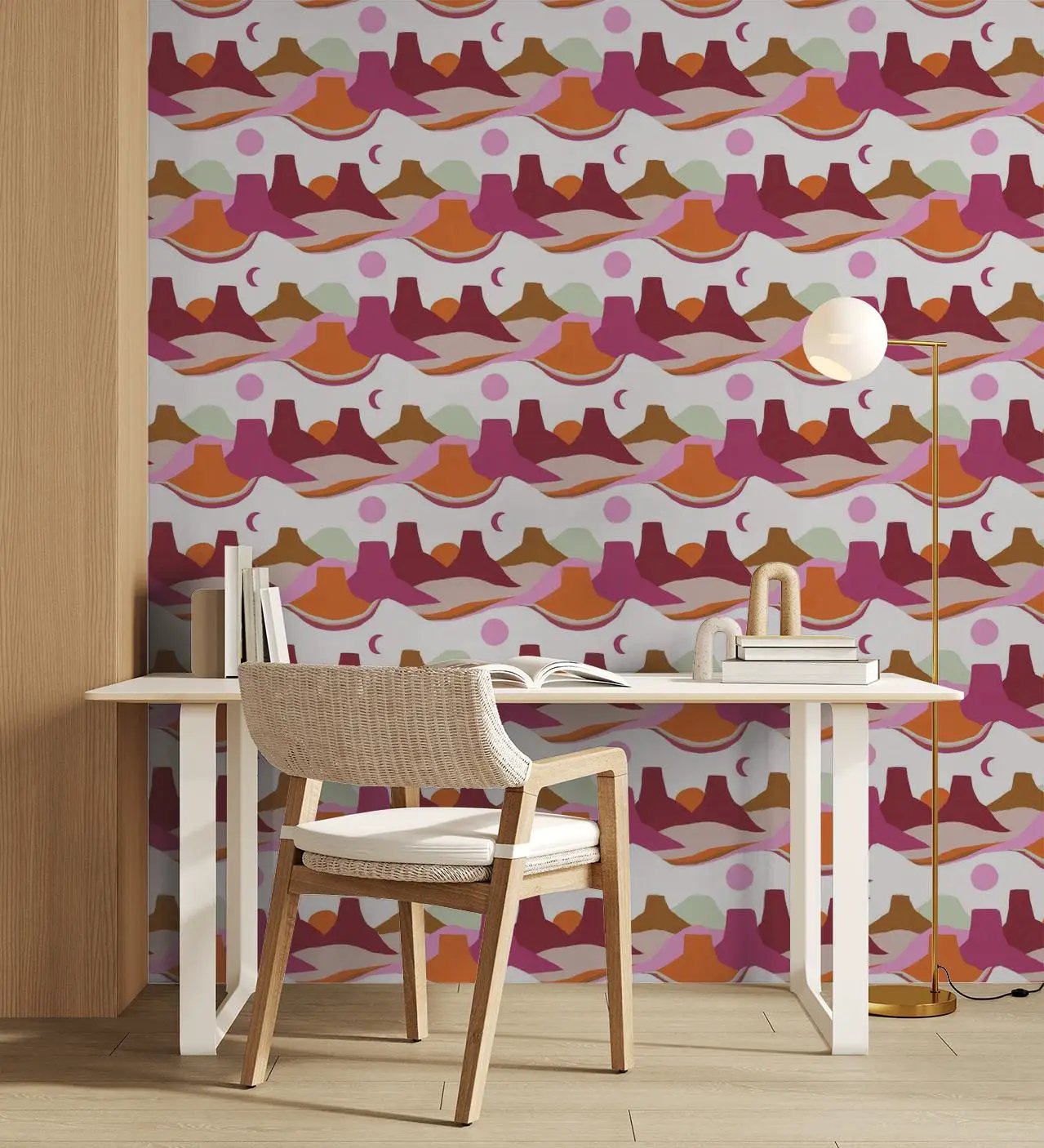 Painted Mesa Wallpaper, magenta - Tampa Home & Garden Store