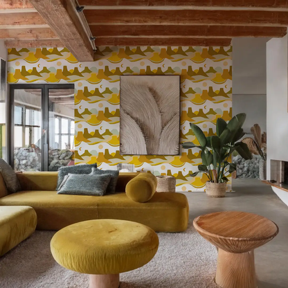 Painted Mesa Wallpaper, mustard - Tampa Home & Garden Store