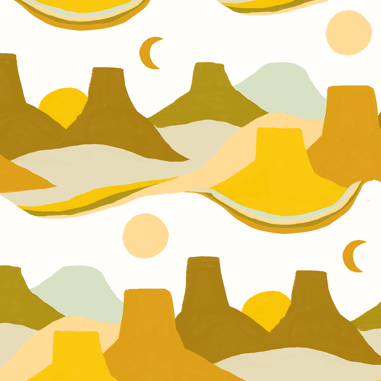 Painted Mesa Wallpaper, mustard - Tampa Home & Garden Store