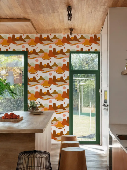 Painted Mesa Wallpaper, rust - Tampa Home & Garden Store