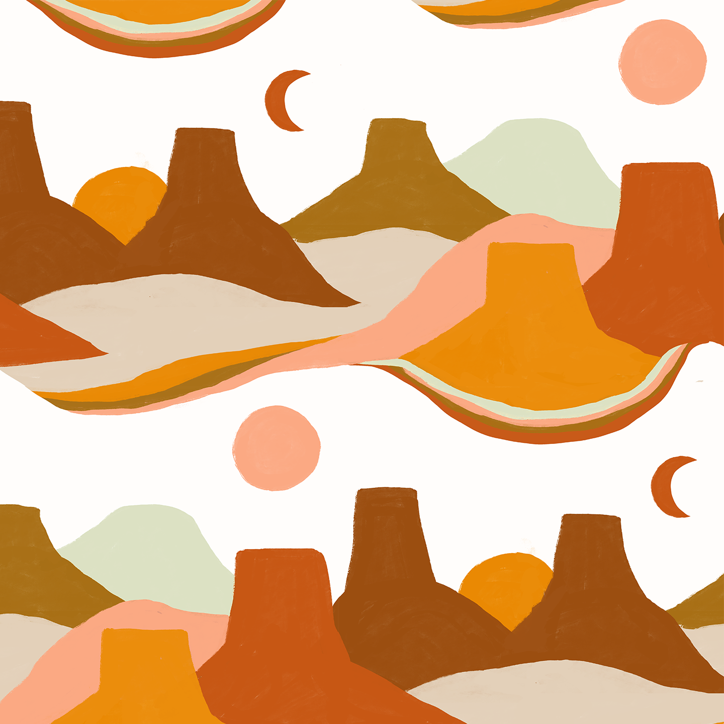 Painted Mesa Wallpaper, rust - Tampa Home & Garden Store