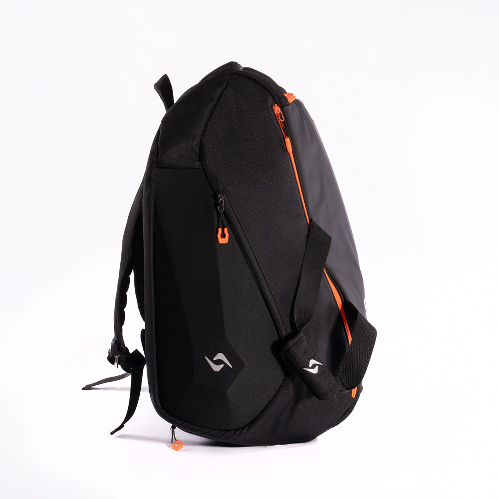 Tour Black Padel Bag backpack with orange zippers by Siux USA on Tampa Home & Garden Store