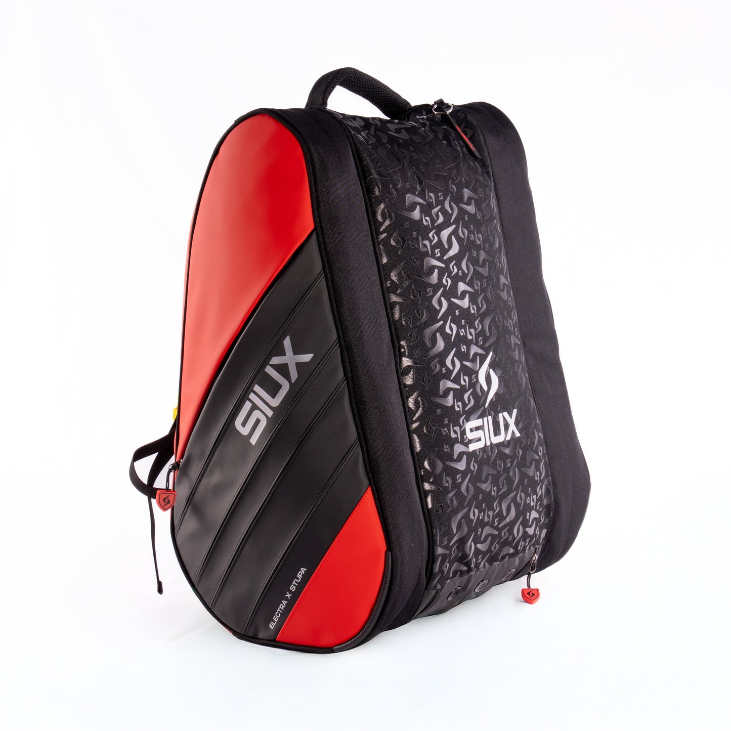 Electra Stupa Padel Bag by Siux USA, black with red trim and textured front on Tampa Home & Garden Store