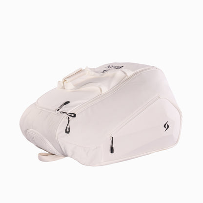 Tour White Padel Bag by Siux USA white sports bag with multiple zipped compartments on Tampa Home & Garden Store