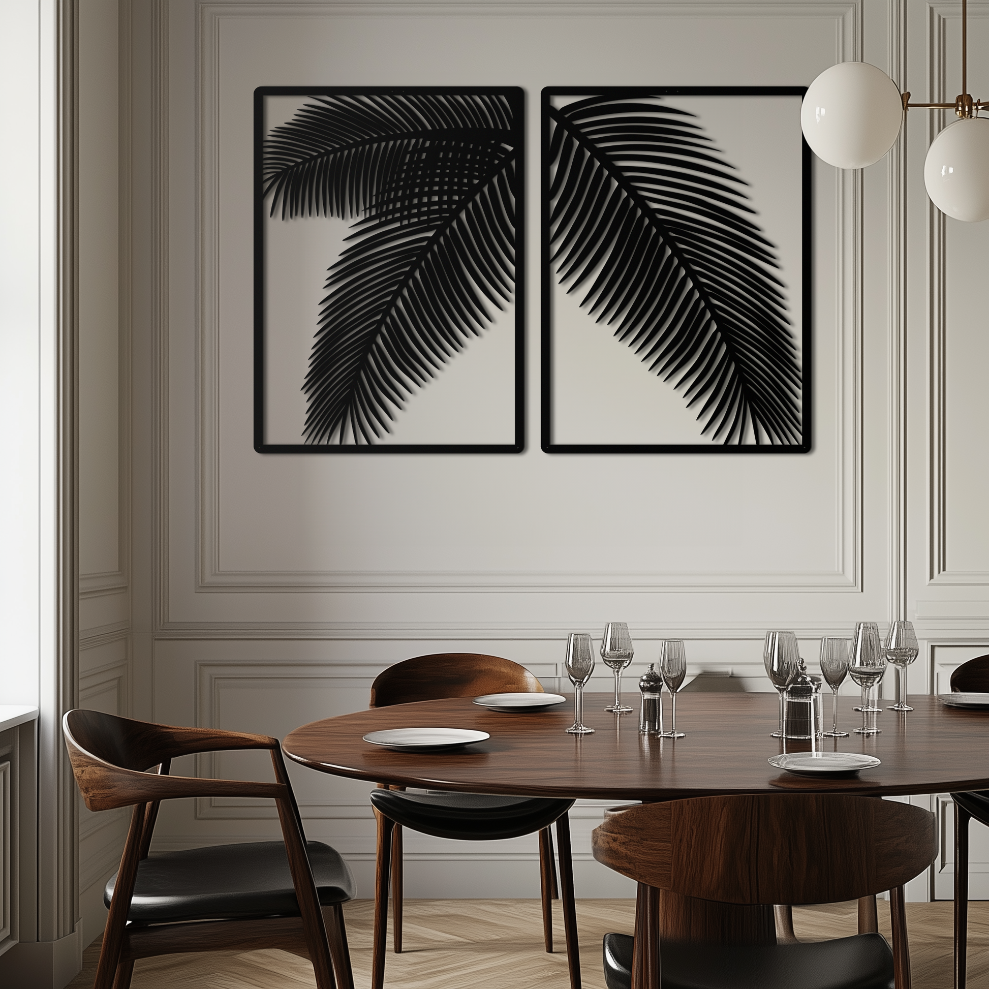 Palm Leaf Metal Wall Art – Tropical Minimalist Decor - KAF212 - Tampa Home & Garden Store