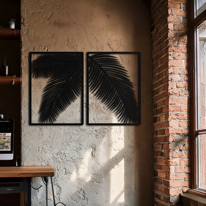 Palm Leaf Metal Wall Art – Tropical Minimalist Decor - KAF212 - Tampa Home & Garden Store