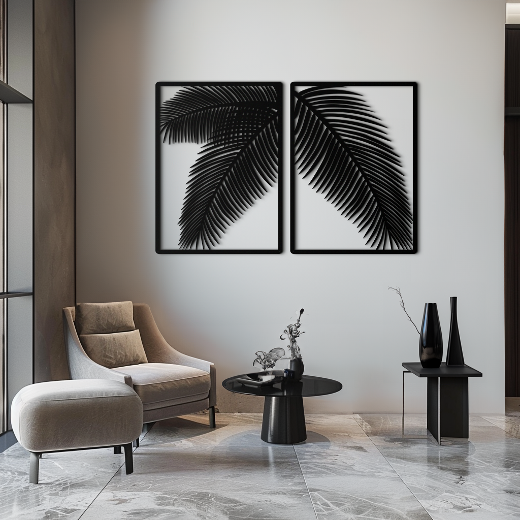 Palm Leaf Metal Wall Art – Tropical Minimalist Decor - KAF212 - Tampa Home & Garden Store