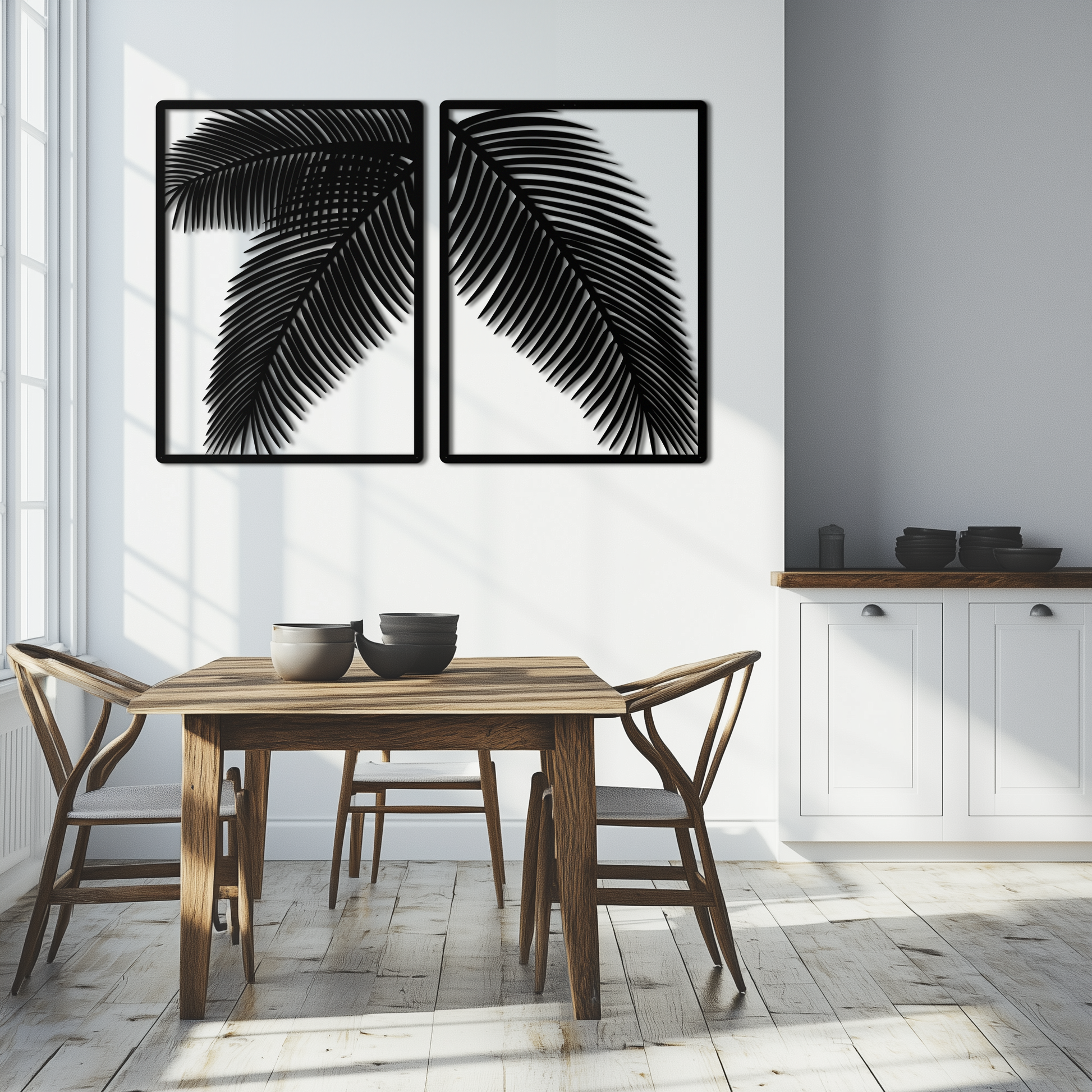 Palm Leaf Metal Wall Art – Tropical Minimalist Decor - KAF212 - Tampa Home & Garden Store