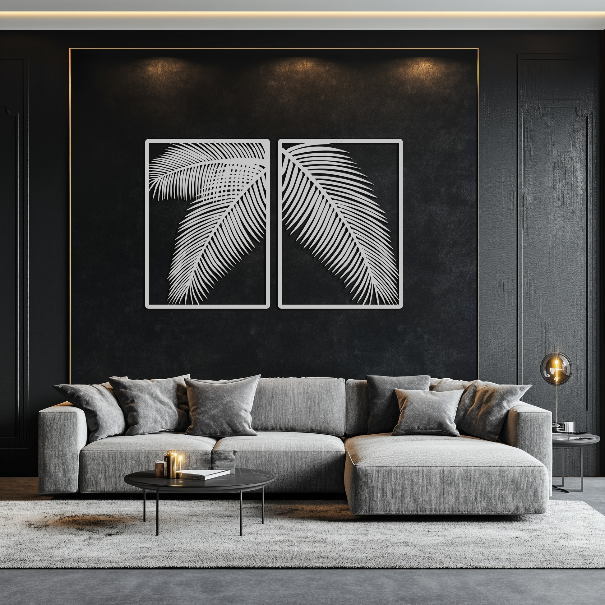 Palm Leaf Metal Wall Art – Tropical Minimalist Decor - KAF212 - Tampa Home & Garden Store