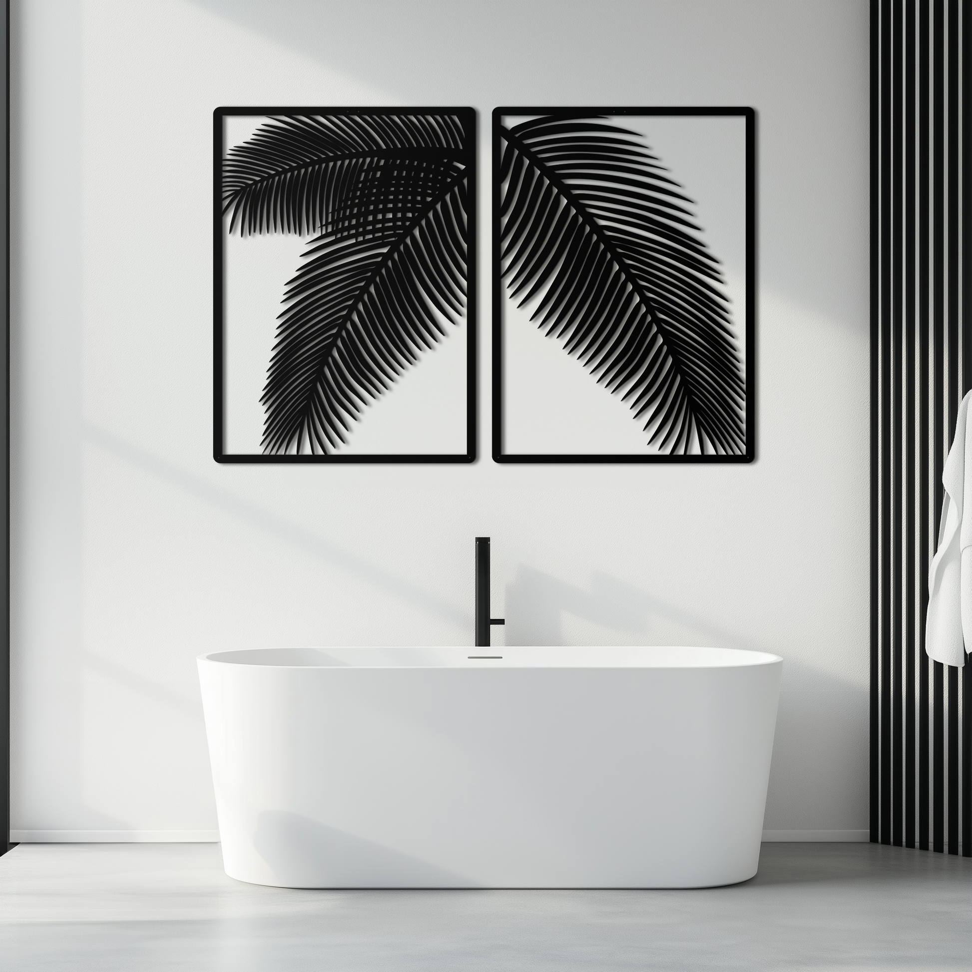 Palm Leaf Metal Wall Art – Tropical Minimalist Decor - KAF212 - Tampa Home & Garden Store