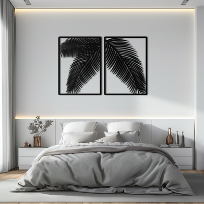 Palm Leaf Metal Wall Art – Tropical Minimalist Decor - KAF212 - Tampa Home & Garden Store