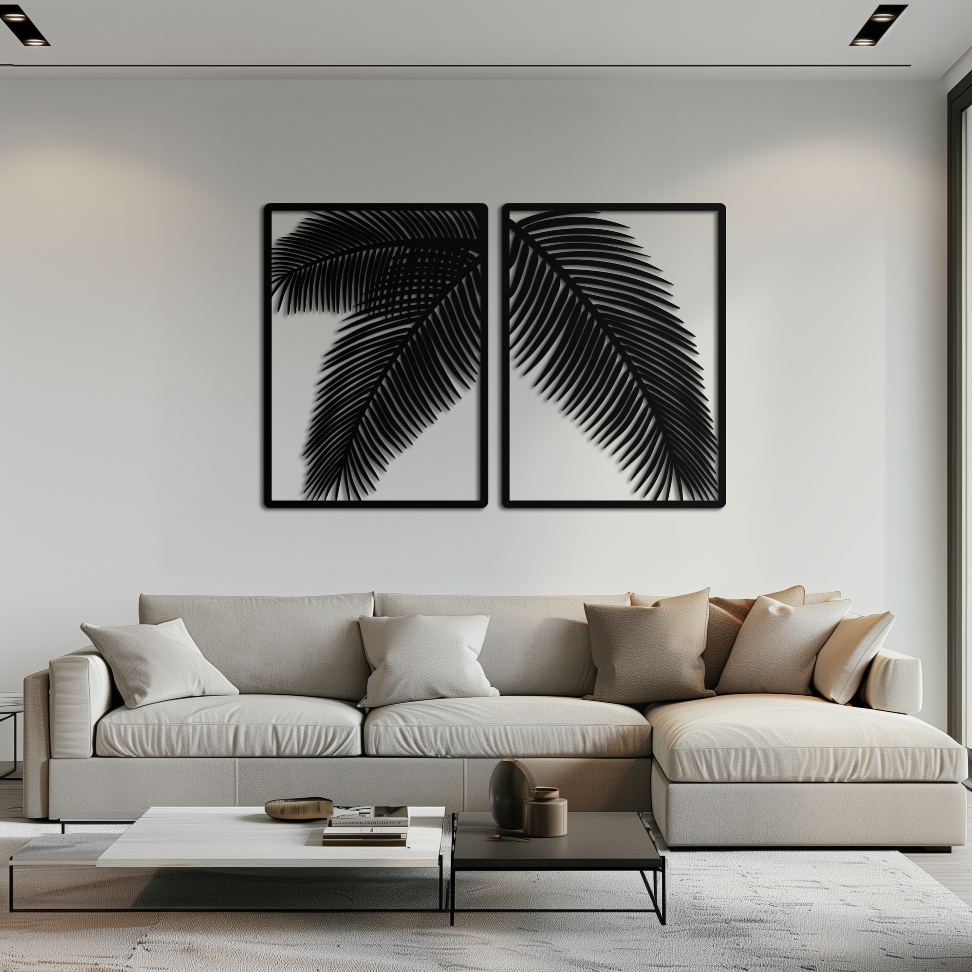 Palm Leaf Metal Wall Art – Tropical Minimalist Decor - KAF212 - Tampa Home & Garden Store