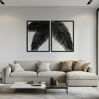 Palm Leaf Metal Wall Art – Tropical Minimalist Decor - KAF212 - Tampa Home & Garden Store