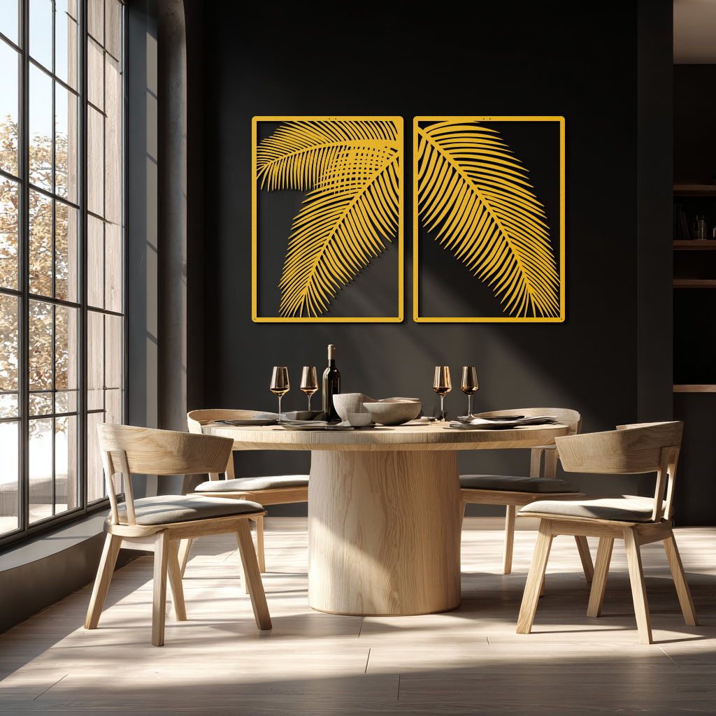 Palm Leaf Metal Wall Art – Tropical Minimalist Decor - KAF212 - Tampa Home & Garden Store