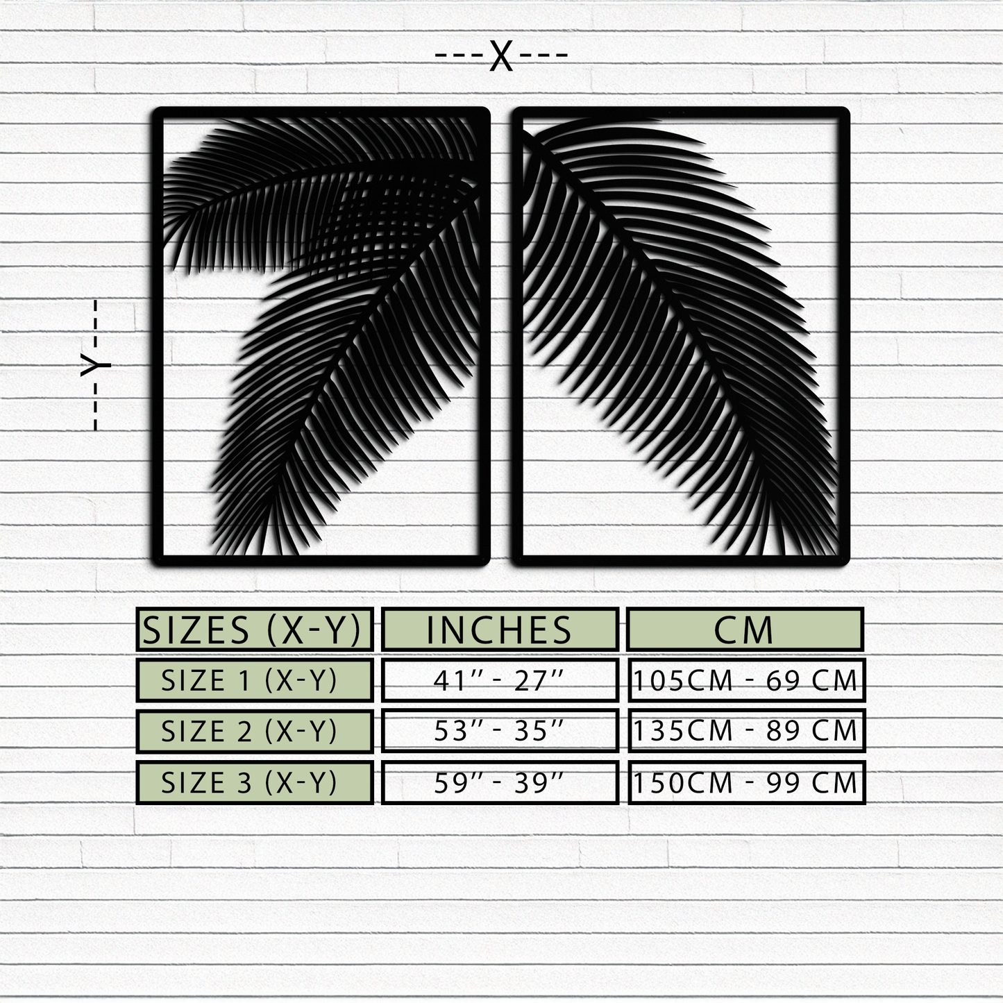 Palm Leaf Metal Wall Art – Tropical Minimalist Decor - KAF212 - Tampa Home & Garden Store