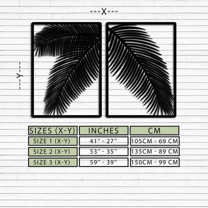 Palm Leaf Metal Wall Art – Tropical Minimalist Decor - KAF212 - Tampa Home & Garden Store
