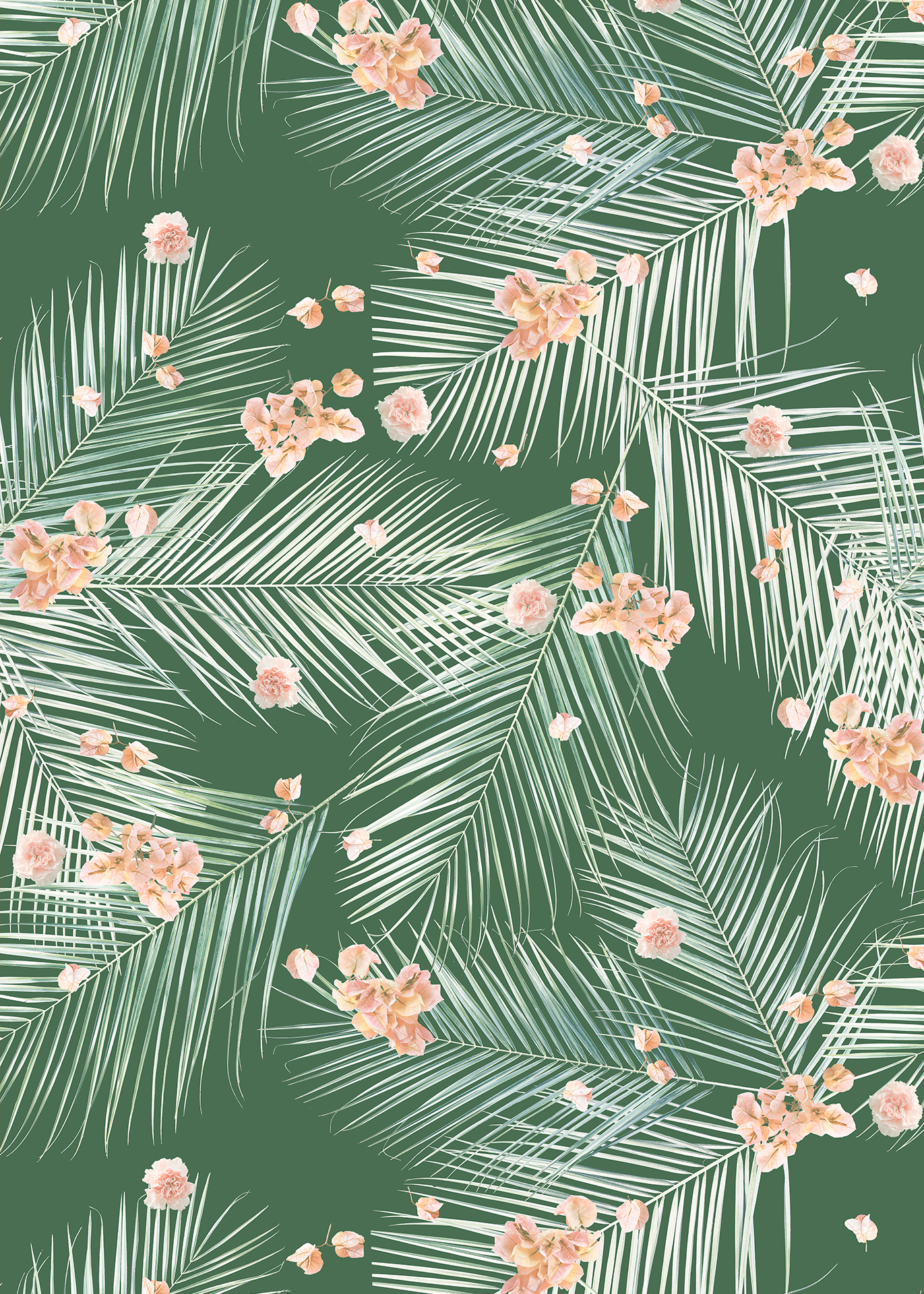 Palm Petal Wallpaper, green - Tampa Home & Garden Store