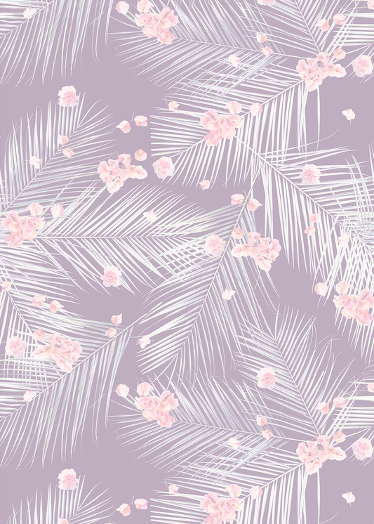 Palm Petal Wallpaper, lavender - Tampa Home & Garden Store