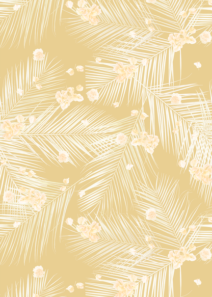 Palm Petal Wallpaper, lemon - Tampa Home & Garden Store