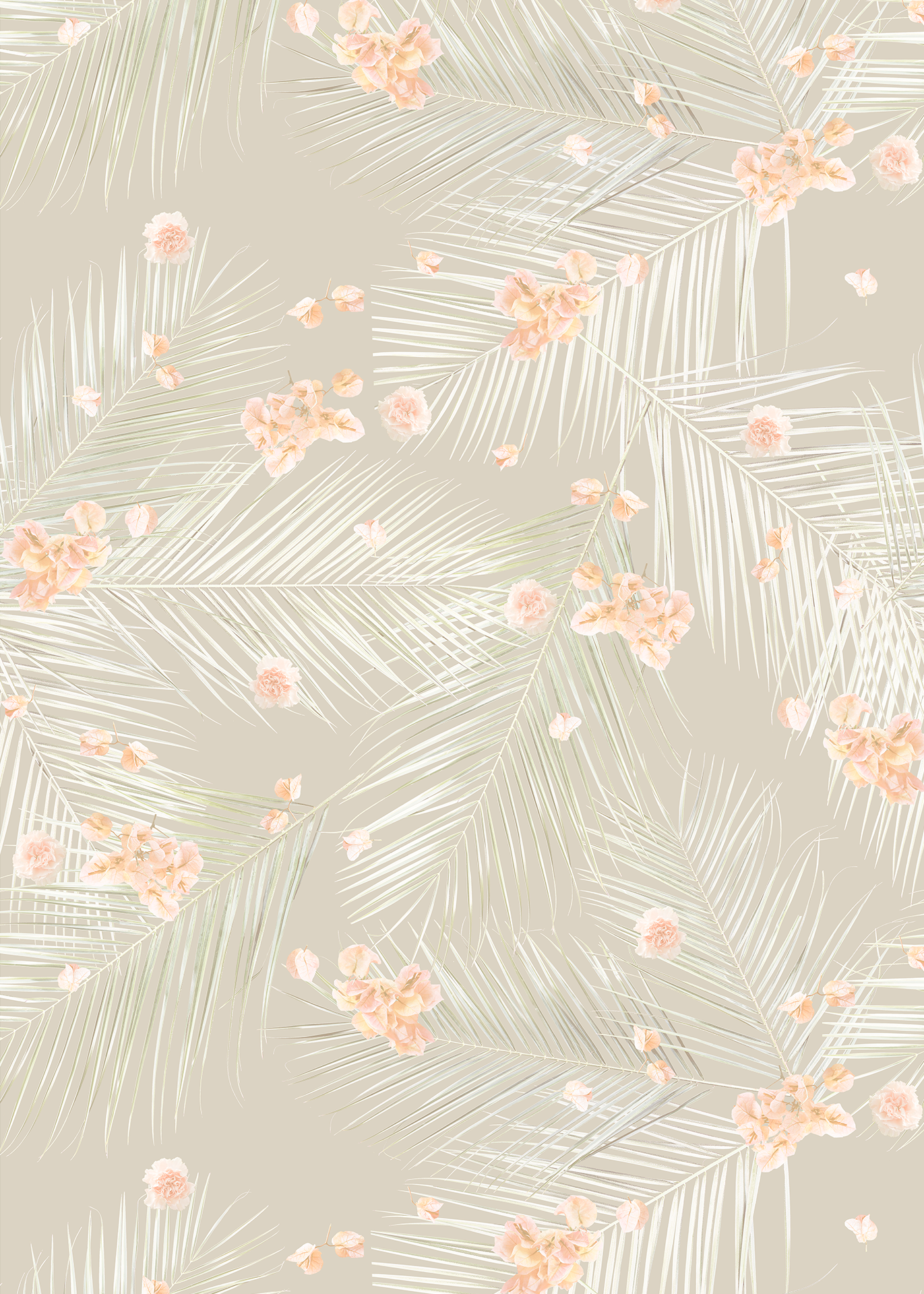 Palm Petal Wallpaper, tan - Tampa Home & Garden Store
