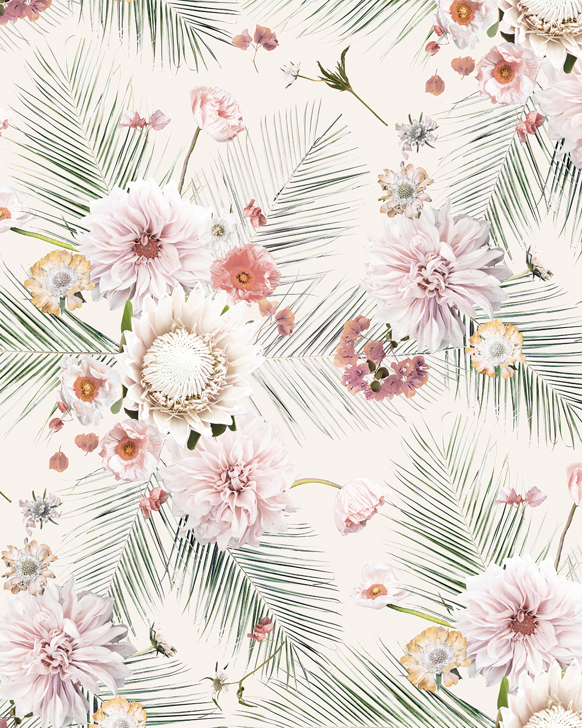 Palm Springs Wallpaper, off-white - Tampa Home & Garden Store